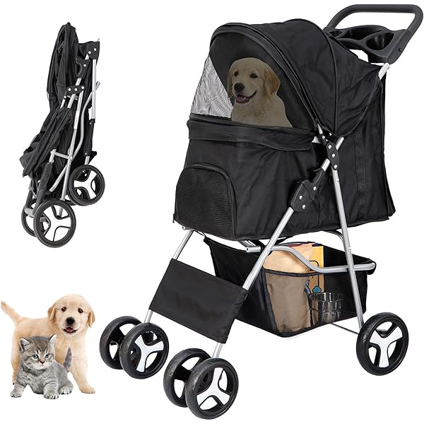 【ブラック】ペット介護用 ドッグカート ペットバギー 犬 猫 動物 ペット用品 ペットカート ブラック 猫 犬 バギー 小型犬 中型犬 3way 介護用